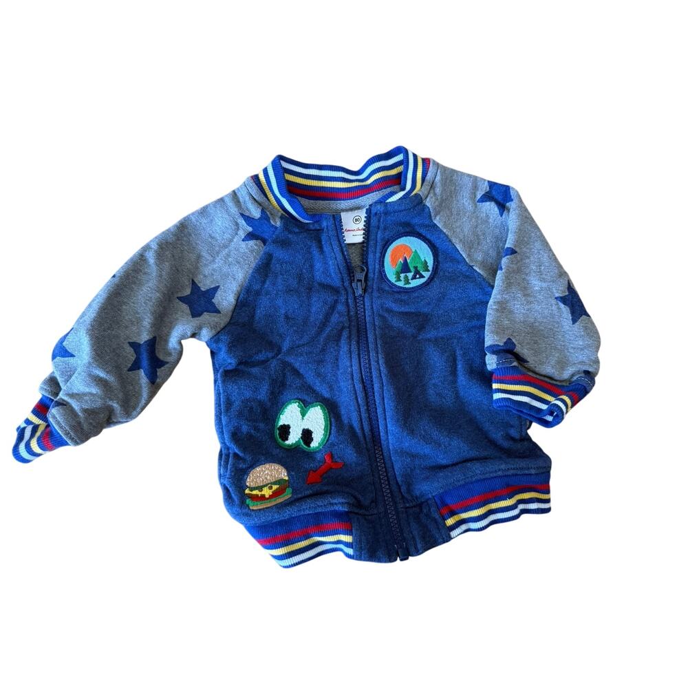 Hanna Andersson bomber varsity jacket blue coat dragon patch toddler